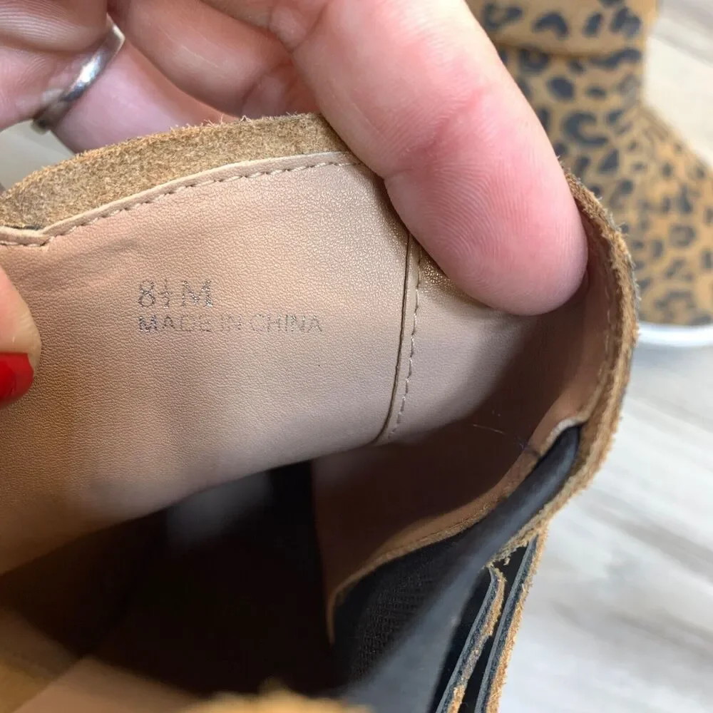 Linea Paolo Wedge Sneaker 8.5M Freshton Leopard Platform Shoes Bootie Leather - Picture 10 of 11